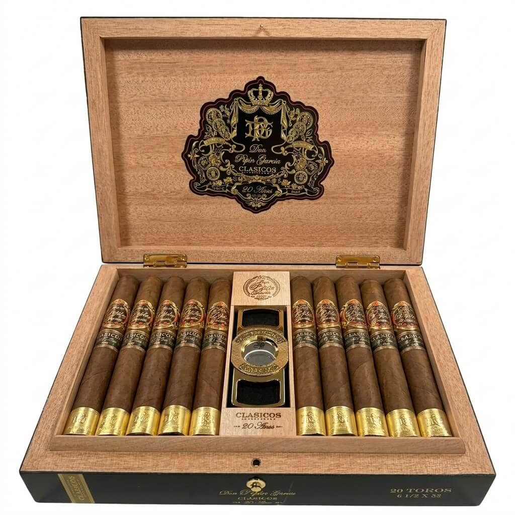 MY FATHER DON PEPIN CLASICOS 20TH 20/BX premium cigar box with Box of 20, Toro Extra, Nicaraguan Habano wrapper